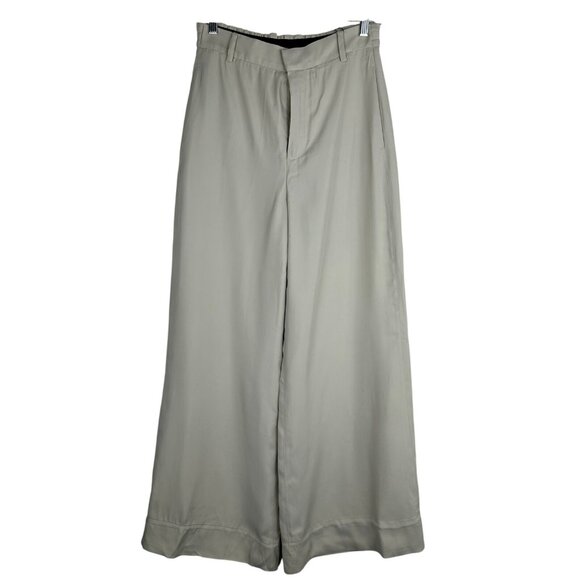 Zara Pants - Zara Women's  Wide Leg Cropped Pants Medium Cream High Waist Casual Trousers NWT